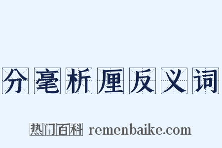 分毫析厘反义词是什么意思的图片